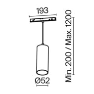 Трековый подвесной светильник Maytoni Focus LED (Фокус ЛЭД) TR041-2-12W3K-B Exility 3000K 12Вт 36°, IP20, черный