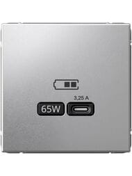 Розетка Systeme Electric ARTGALLERY USB тип-С 65Вт, высокоскор.заряд. QC, PD, алюминий, GAL000327