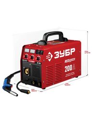 Сварочный аппарат ЗУБР ПС-200 200 А, инверторный, полуавтомат, электрод d=5мм, 6.4 кВт, дисплей — изображение 10