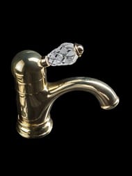 Смеситель Boheme Crystal 281-CRST для раковины, на 1 отверстие, однозахватный, золото — изображение 2
