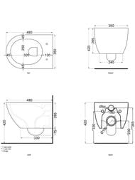 Унитаз подвесной Cielo ENJOY (350х480х265) безободковый Rimless, цвет Basalto EJVSKR BA — изображение 3