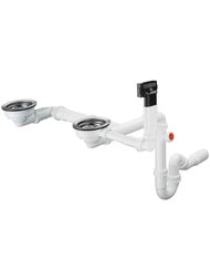 Hansgrohe D17-10 Слив-перелив с ручным управлением для гранитной мойки с 2мя чашами 43928000 — миниатюра 1