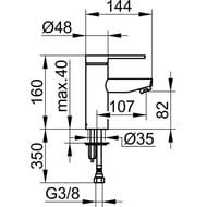 ��������� ��� �������� Keuco Plan Blue 82 ��, �������������, ������������� �����, ����  53902010101