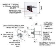 Смеситель термостатический для душа Remer Q-Elegance QT30BG, золото брашированное — миниатюра 2