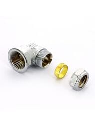 Уголок Tiemme для медной трубы, 10х1/2"В обжим, хром,   1130052 (1105C001004CZ)