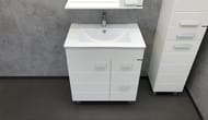 Тумба COMFORTY Модена М-75 (760х870х465) напольная, с раковиной, белый матовый 00-00001643