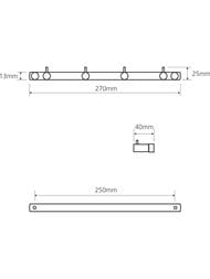 Вешалка-планка Bemeta Omega 104606102 настенная с 4-мя крючками 270х25х40мм, цвет: хром