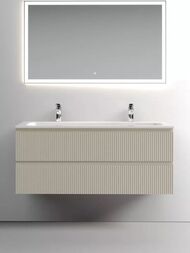 Тумба под раковину SANCOS Snob T (1195х445х500) подвесная, два ящика, Beige Soft SNT120CE