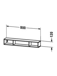 ����� Duravit L-Cube 800�120�140 3 ���������, ��������., ����� ������� LC120001818