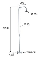Кран порционный для душа Remer Tempor TE53329EX351, хром — миниатюра 2
