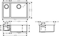 ����� �� ����������� ����� Hansgrohe S71 43429800 (705�450) ��� ����������, �����