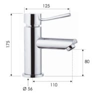 Смеситель для раковины Remer Minimal N112, хром — миниатюра 3