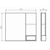Зеркало-шкаф COMFORTY Турин-75 (750х800х140) подвесной, дуб бежевый 00004144198