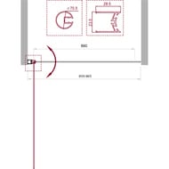 Шторка для ванн BelBagno Uno (850x1500) UNO-V-1-85/150-P-Cr распашная,стекло текстурное/профиль хром