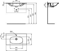 ���������� Ideal Standard TESI ������� 80 ��, 825�450�165 ������ ������� T3509V3