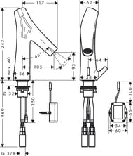 ��������� Axor Starck Organic 12171 ��� ��������, �����������, ������� �� ����, � ������������ t�