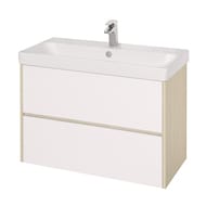 Тумба под умывальник AQUATON Сканди 90 1A251901SDB20 882x427x591 2 ящика, белый глянец/дуб верона