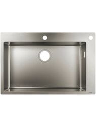 Мойка из нержавеющей стали Hansgrohe S71 43310800 (755х500) врезная, отвер.под смес., сталь — миниатюра 1