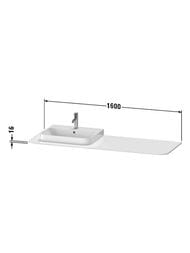 ���������� Duravit Happy D.2 Plus 1600�550�16 1 ����� �����, ����� ����� ������� HP031HL3636