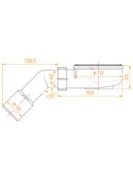 Сифон RGW E351C для поддонов серии SMC, 90 мм с переходником 40/50 мм 81243510-00