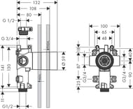 ������� ����� Axor Citterio E Trio 36770180 ��� �������-���������������� ����������, 2 �����������