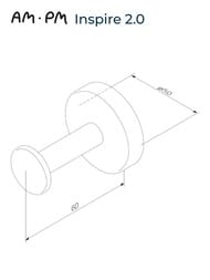 Уценка! Am.Pm Inspire 2.0 Крючок для халата, черный A50A35822