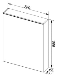 Зеркало-шкаф Aquanet Алвита 70 (700х850х170) 1 дверца, без подсветки, белый 184038