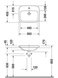 ���������� �������. Duravit DuraStyle 560�455�170 �������� WG, ���.��� ����., ������� 03745600001