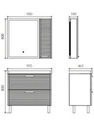Тумба с раковиной COMFORTY Танжер-90Н (905х850х465) напольная, белый матовый 00-00019535