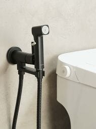 Набор с гигиеническим душем Aquatek Ника AQ1819MB встраиваемый, 1 отв., однозахватный, черный мат