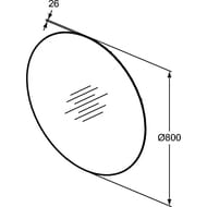 ������� Ideal Standard CONCA (800�800�26) � LED ����������, ������� T3958BH