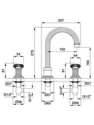 ��������� CEZARES OLIMP-BLS2-A-03/24-Sw ��� ��������, 3 �����., ������ ������,������/����� Swarovski