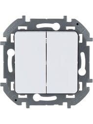 Выключатель LEGRAND INSPIRIA  2-клавишный 10 AX 250 В белый 673620