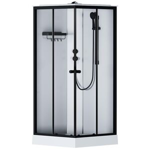 Душевая кабина AM.PM X-Joy Square 900х900х2100 стекло прозрачное, профиль черный мат. W94C-403-090