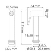 Гигиеническая лейка WasserKRAFT A216 с фиксатором, латунь, цвет: глянцевое золото