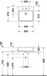 �������� Duravit Vero Air 500�470 ��������. ����., ����, 1 ���. ��� ����., � ��������� 23525000001