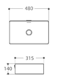 Раковина накладная Aquanet Perfect-2 480х315х140 перелив, без отв. под смеситель, белый 273674