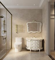 Полотенцесушитель AQUAme электрический  520*624 c термор., золото шлиф. AQM3116BG