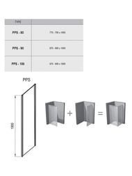 ������� ������ RAVAK PIVOT PPS-90 (870-895�1900) ������, ���������+Transparent