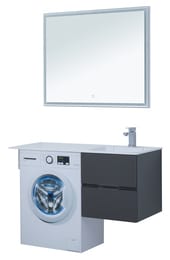 Тумба с раковиной Aquanet Алвита 120 R (1200х526х480) правая, подвесная, 2 ящ, серый антрацит 243776