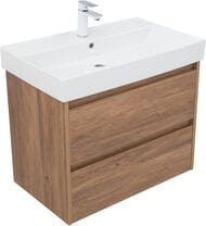 Тумба под раковину Aquanet Nova Lite 75 287880 (724х435х562) подвесная, 2 ящика, дуб шоколадный