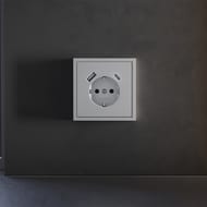 Накладка для розетки с/з и защитными шторками, с USB A+C Voltum S70 VLS001016, серый
