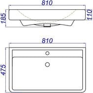 Раковина Aqwella Дрея Q80 (800х475), белая 192185