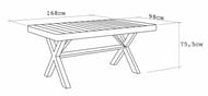 Стол B:RATTAN Manhattan (168x98x76) капучино