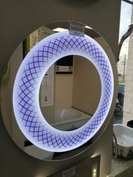 Уценка!Зеркало для ванной комнаты Dubiel Vitrum Уран (700х700) с LED-подсветкой и рисунком