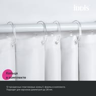 Штора для ванной комнаты IDDIS Base 200х180 см, с кольцами, полиэстер, голубой BW05P18i11