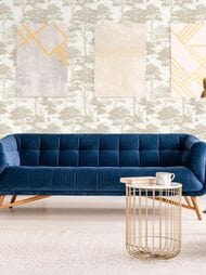 Обои виниловые на флизелине Grandeco Maison MN 3003 (0,53х10,05) деревья, бежевые (рул.)