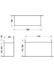Металлическая консоль для умывальника Duravit Vero 1250мм, хром 0030731000
