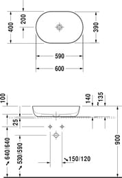 �������� Duravit Luv 600�400 �����������, ����� �������, ������ � ������������ ������� 0379602300