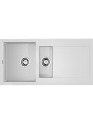 Мойка Omoikiri SAKAIME 100-2-WH (1000х500х200) врезная, 1,5 чаши, тетогранит, цвет-белый 4993895